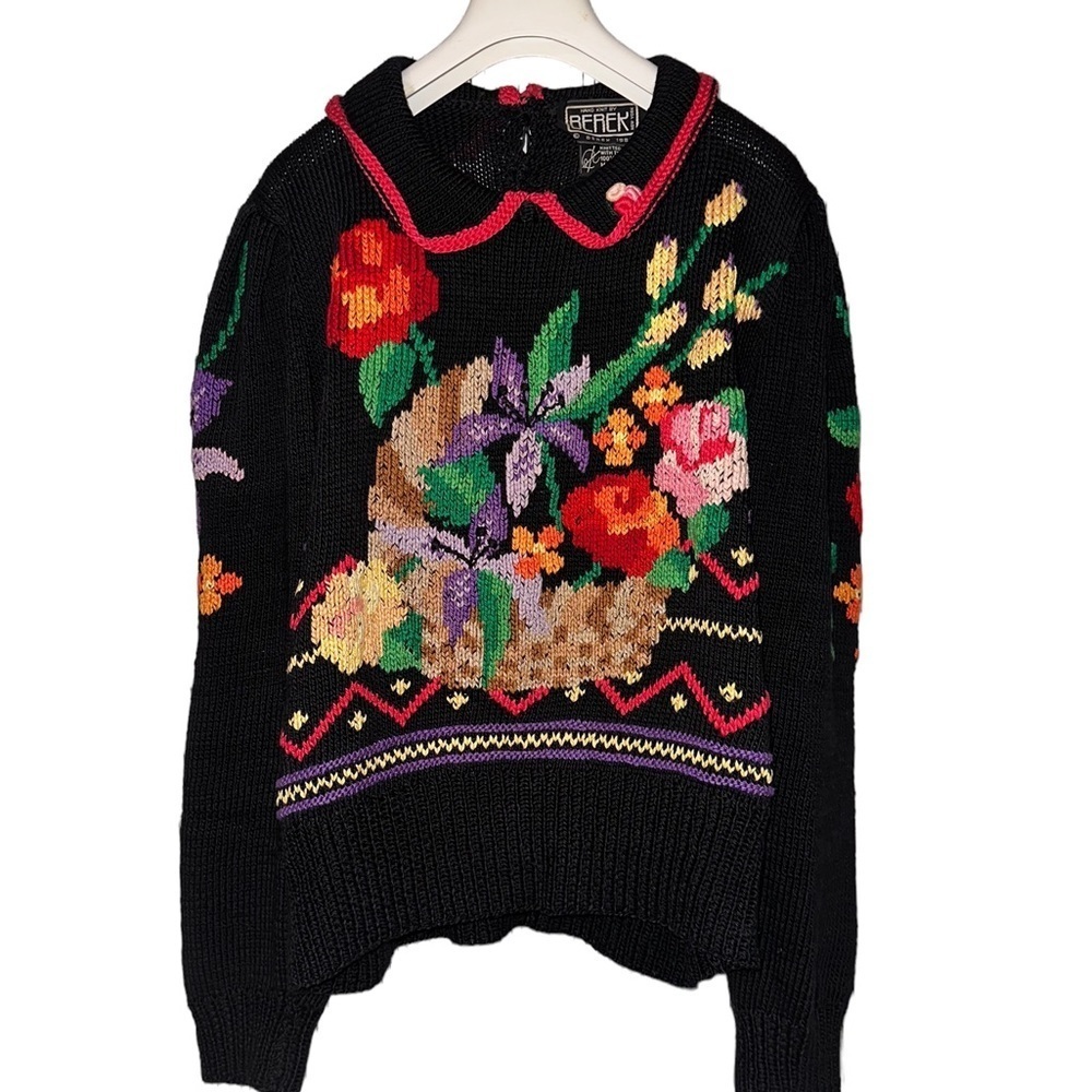 Super Cute Berek Hand Knitted Floral Sweater
